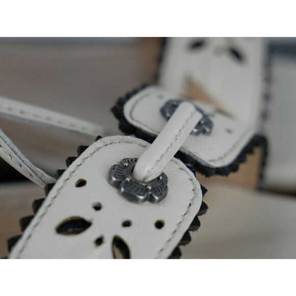 NWT Coach Via Demi Gladiator Wedge Snakeskin Sandals in White 5 - Picture 7 of 8